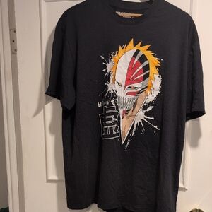 Bleach Anime Men's Black Graphic Tee with Bold Design